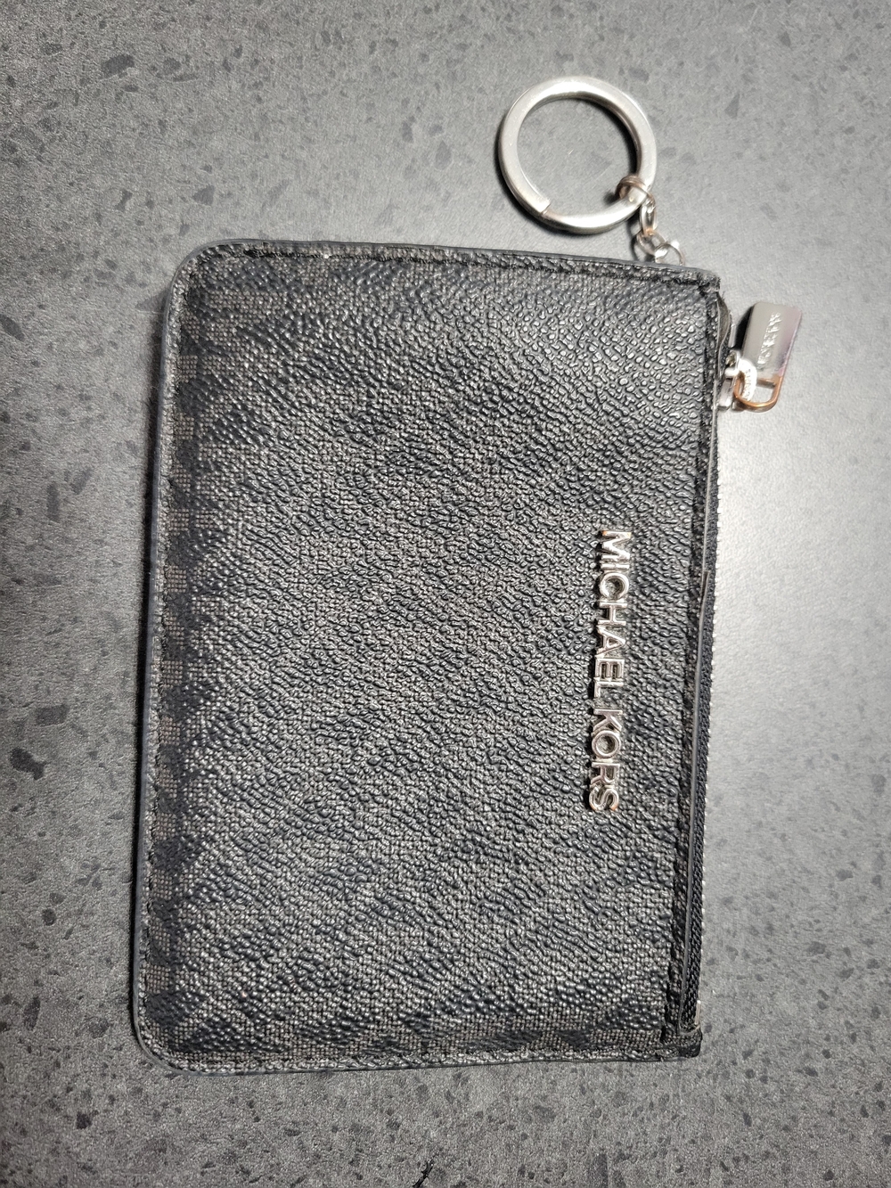 Michael Kors Black Zip Card Case with Keyring